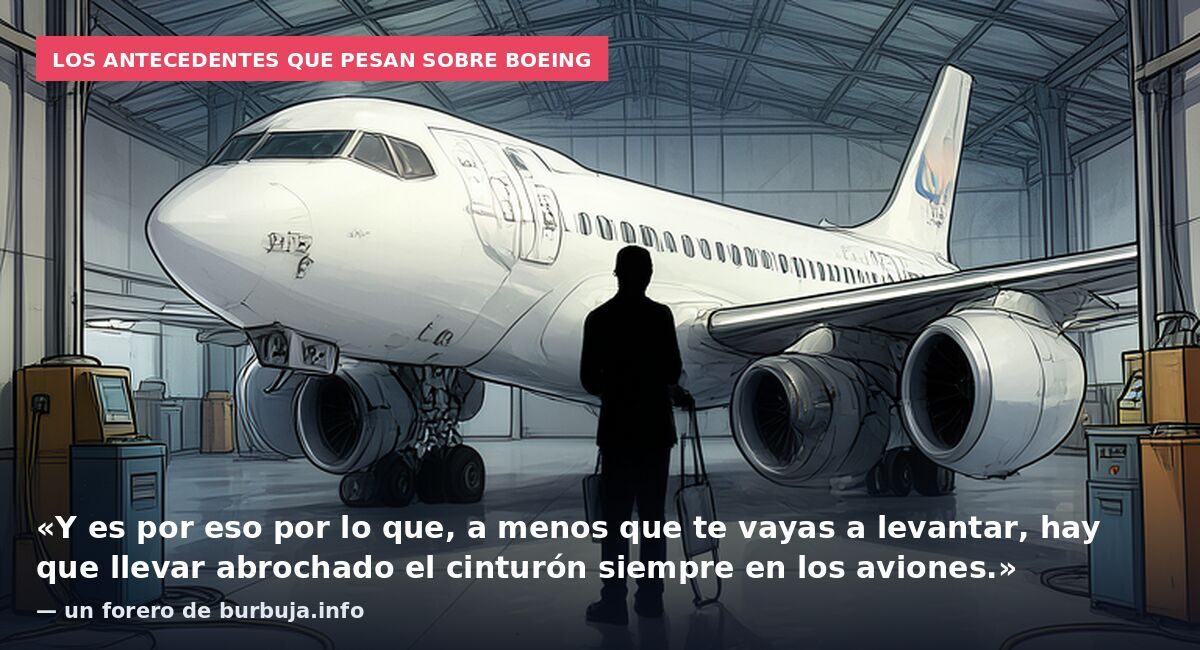 Los antecedentes que pesan sobre Boeing: «Y es por eso por lo que, a menos que te vayas a levantar, hay que llevar abrochado el cinturón siempre en los aviones.» — un forero de burbuja.info
