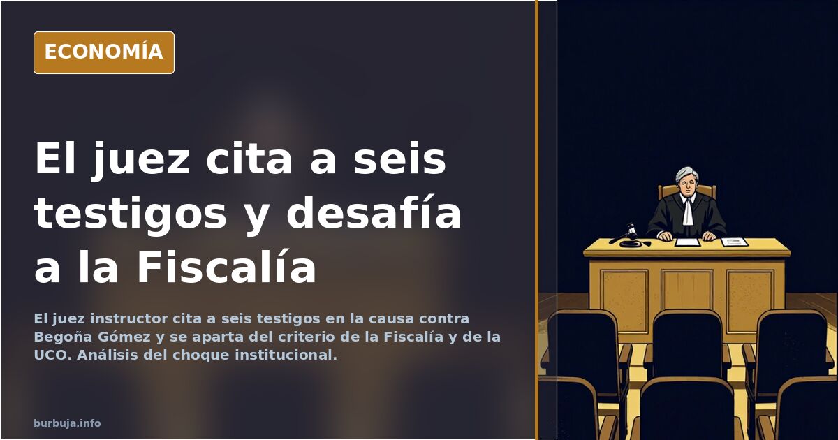 El juez cita a seis testigos y desoye a la Fiscalía en la causa contra Begoña Gómez