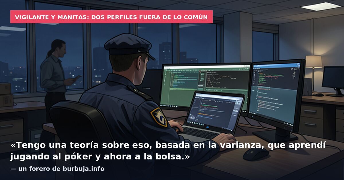 Vigilante y manitas: dos perfiles fuera de lo común: «Tengo una teoría sobre eso, basada en la varianza, que aprendí jugando al póker y ahora a la bolsa.» — un forero de burbuja.info