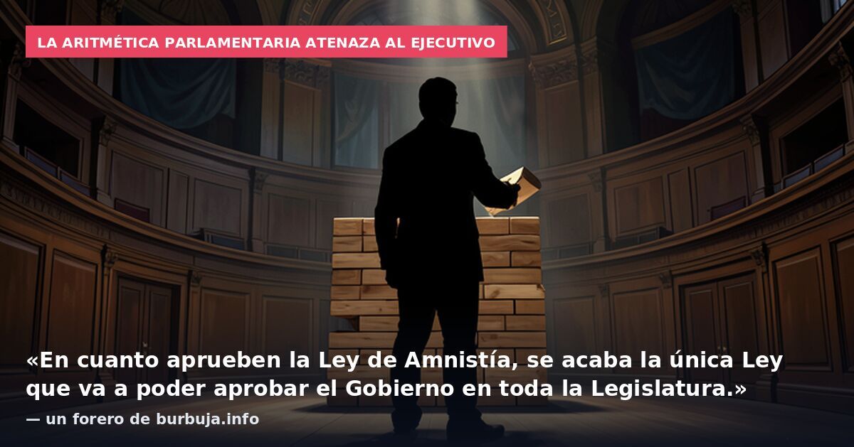 La aritmética parlamentaria atenaza al Ejecutivo: «En cuanto aprueben la Ley de Amnistía, se acaba la única Ley que va a poder aprobar el Gobierno en toda la Legislatura.» — un forero de burbuja.info