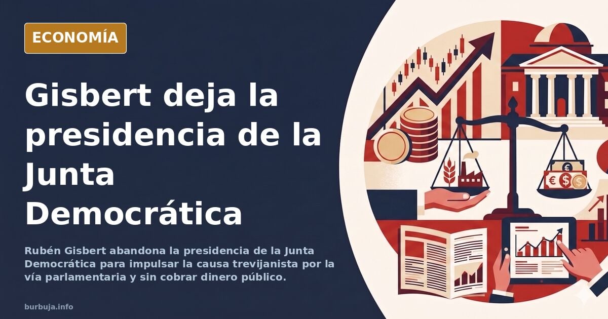Silueta de un hombre trajeado ante una urna electoral vacía en una sala de colegio, ilustración editorial sobre el voto y Rub