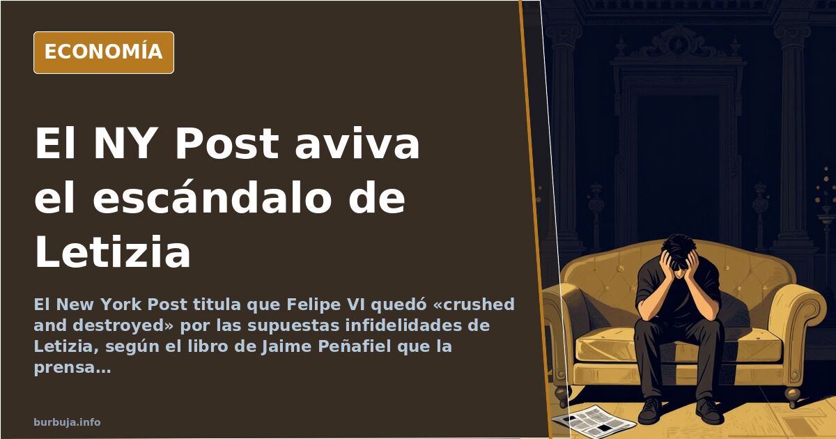 Portada de periódico con el titular sobre las supuestas infidelidades de la reina Letizia y el rey Felipe VI