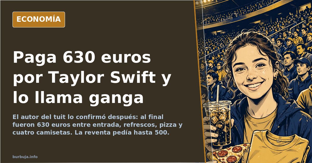 Grada de un macroconcierto con un asistente mirando el escenario con prismáticos, ilustración sobre el precio de las entradas