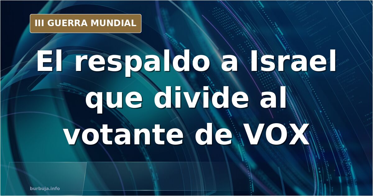 Ilustración documental desaturada sobre el respaldo de VOX a Israel: silueta de un mapa del Mediterráneo y humo lejano en el 