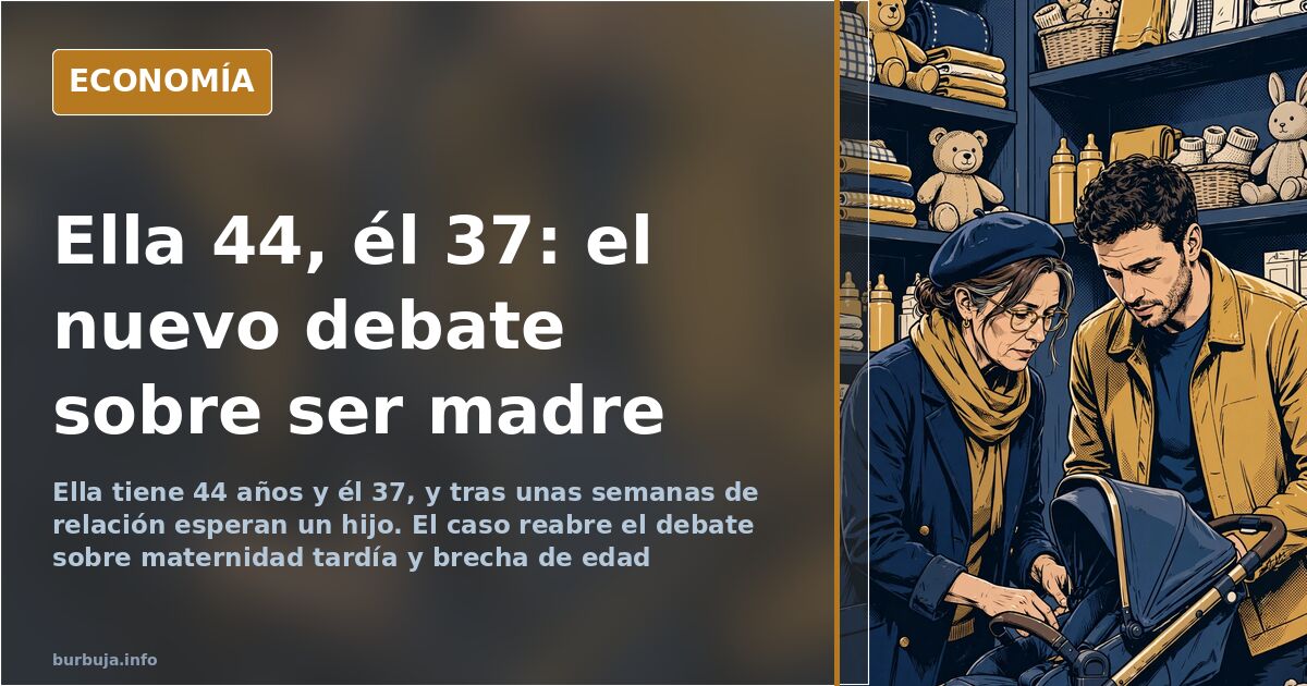 Pareja de mediana edad conversando en una cocina, imagen que ilustra el debate sobre brecha de edad y maternidad tardía