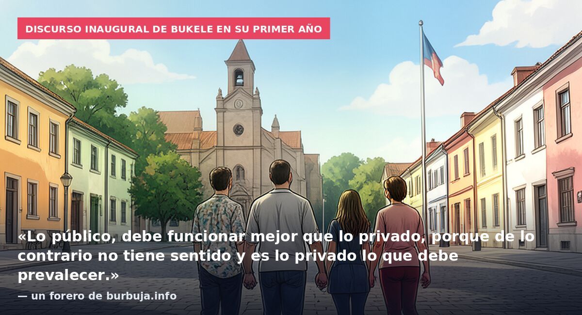Discurso inaugural de Bukele en su primer año: «Lo público, debe funcionar mejor que lo privado, porque de lo contrario no tiene sentido y es lo privado lo que debe prevalecer.» — un forero de burbuja.info