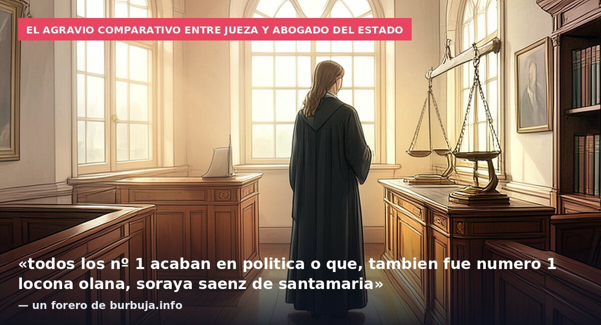 El agravio comparativo entre jueza y abogado del Estado: «todos los nº 1 acaban en politica o que, tambien fue numero 1 locona olana, soraya saenz de santamaria» — un forero de burbuja.info