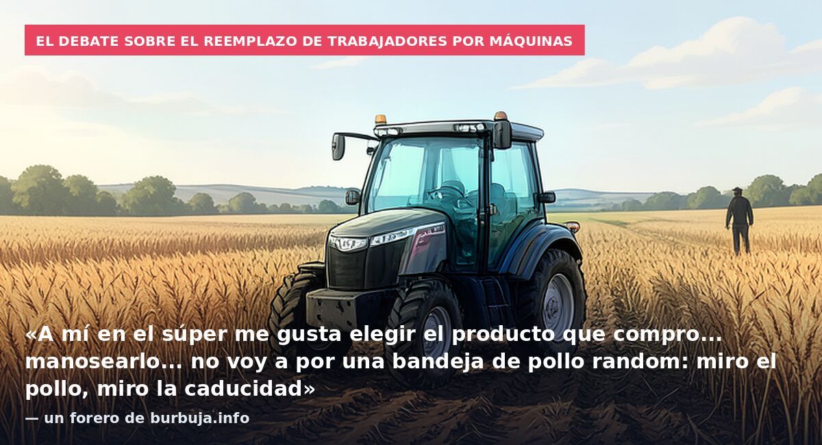 El debate sobre el reemplazo de trabajadores por máquinas: «A mí en el súper me gusta elegir el producto que compro... manosearlo... no voy a por una bandeja de pollo random: miro el pollo, miro la caducidad» — un forero de burbuja.info