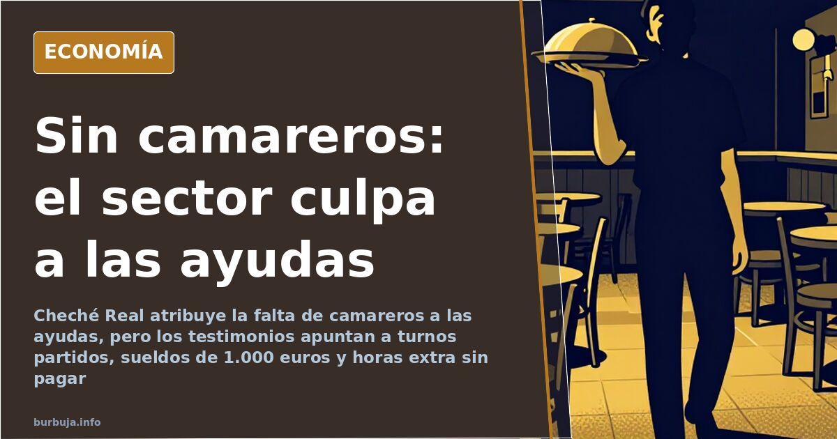 Ilustración editorial de una barra de bar vacía con sillas apiladas y una cocina apagada al fondo