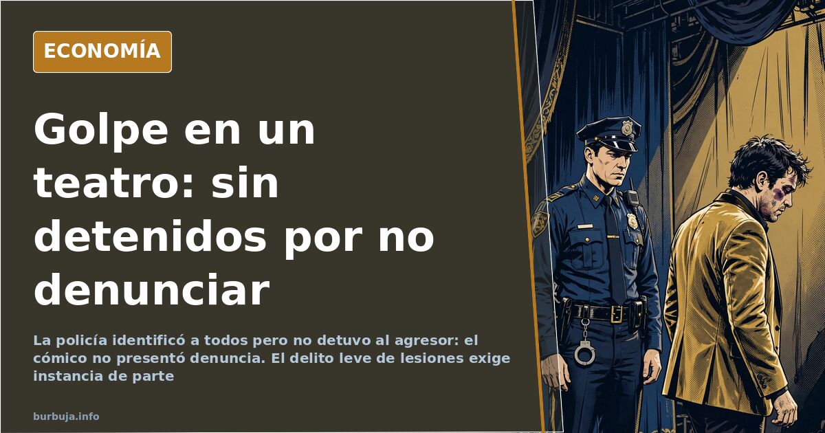 Butacas vacías de un teatro bajo luz escénica, ilustración editorial sobre la agresión a un cómico y la falta de denuncia