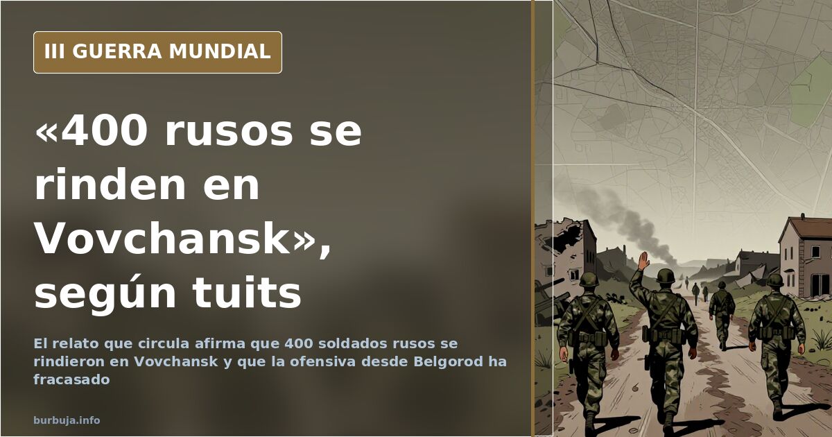 Reports claim 400 Russian soldiers surrendered in Vovchansk