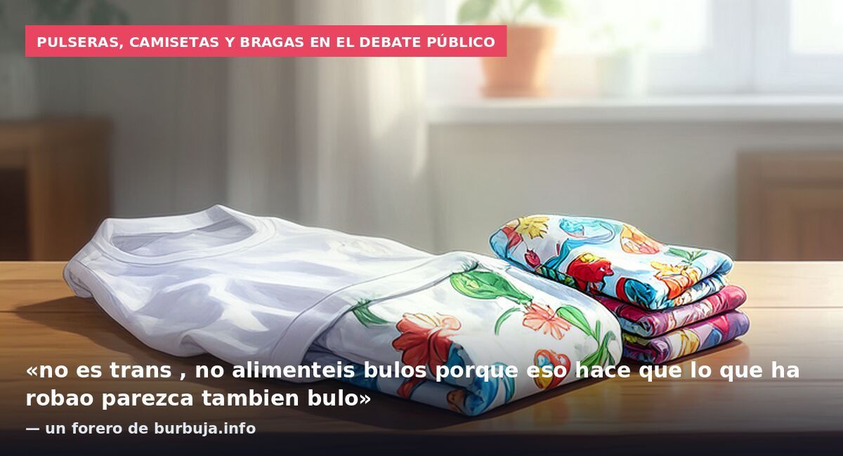 Pulseras, camisetas y bragas en el debate público: «no es trans , no alimenteis bulos porque eso hace que lo que ha robao parezca tambien bulo» — un forero de burbuja.info