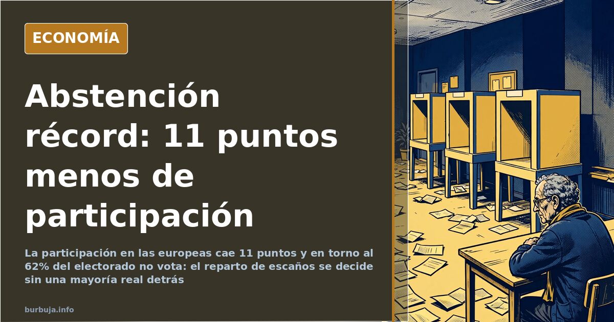 Pilas de papeletas electorales sobre una mesa de colegio electoral en la jornada de votación europea