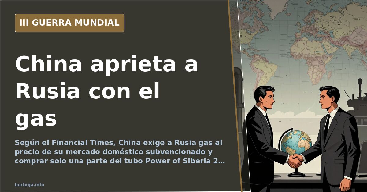 China exige a Rusia gas al precio doméstico subvencionado