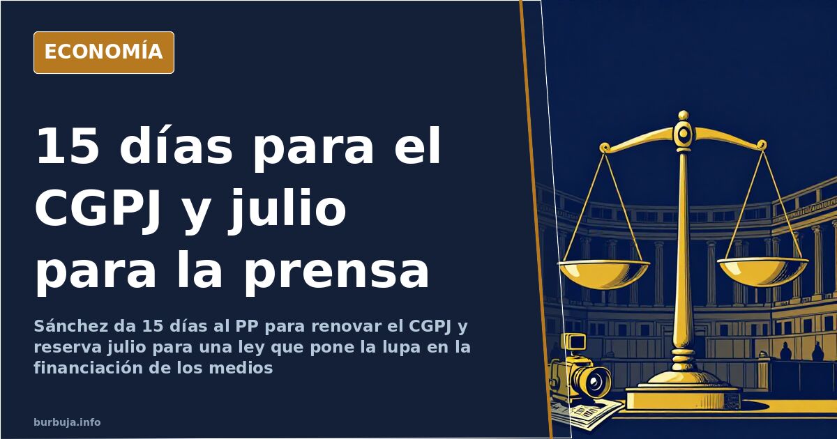 Ilustración editorial del CGPJ con una balanza de la justicia y escaños del Congreso al fondo, símbolo de la reforma judicial