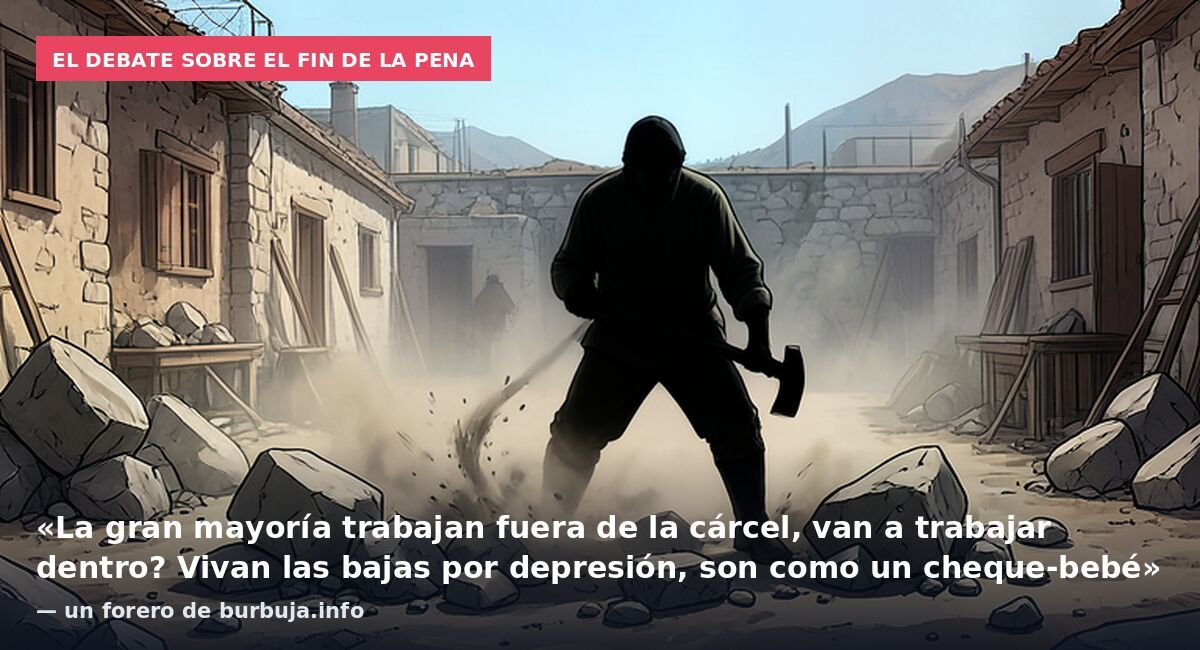 El debate sobre el fin de la pena: «La gran mayoría trabajan fuera de la cárcel, van a trabajar dentro? Vivan las bajas por depresión, son como un cheque-bebé» — un forero de burbuja.info