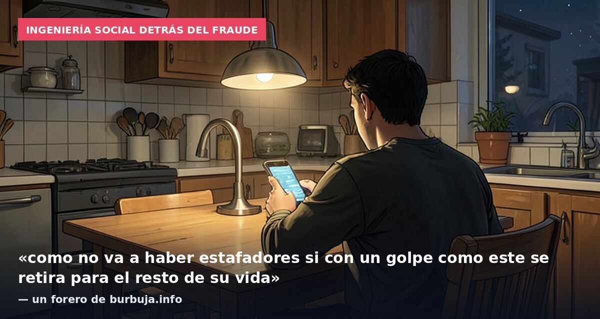 Ingeniería social detrás del fraude: «como no va a haber estafadores si con un golpe como este se retira para el resto de su vida» — un forero de burbuja.info