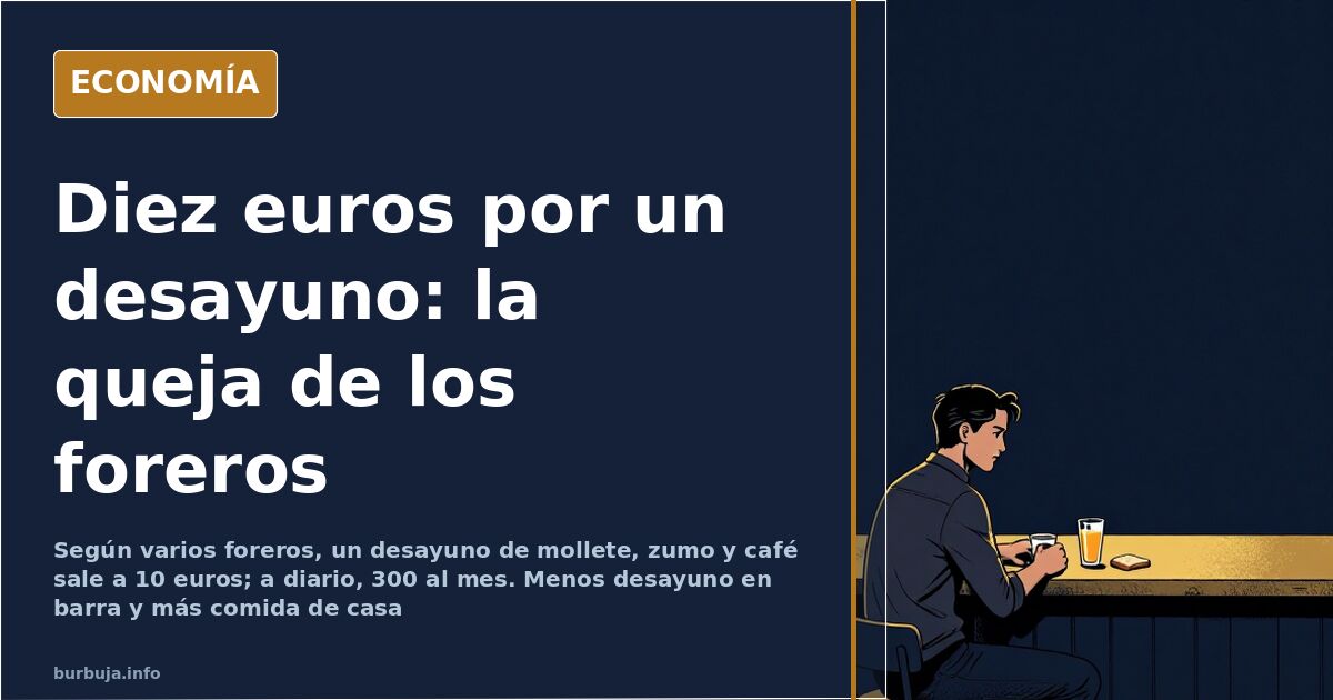 Terraza de bar de barrio con sillas vacías y pizarra de precios, en una ilustración editorial sobre hostelería y coste de la 