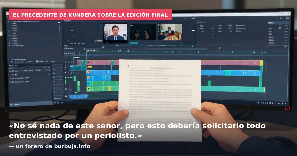 El precedente de Kundera sobre la edición final: «No sé nada de este señor, pero esto debería solicitarlo todo entrevistado por un periolisto.» — un forero de burbuja.info