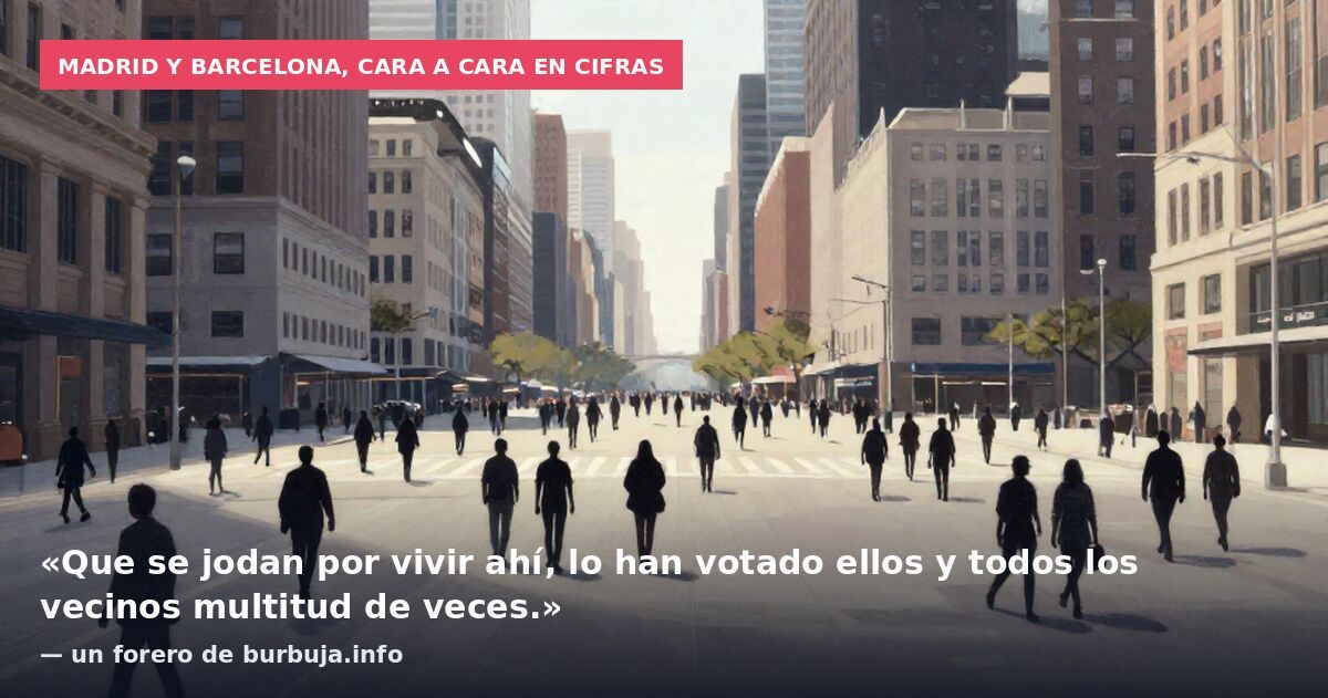 Madrid y Barcelona, cara a cara en cifras: «Que se jodan por vivir ahí, lo han votado ellos y todos los vecinos multitud de veces.» — un forero de burbuja.info
