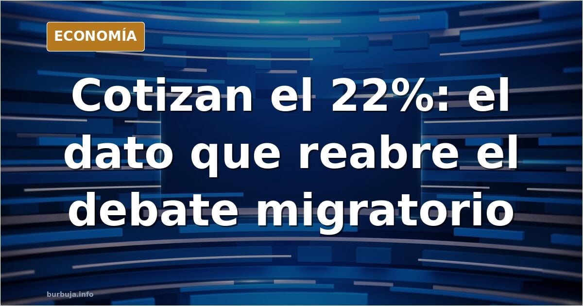 Gráfico de barras mostrando el porcentaje de cotizantes a la Seguridad Social por nacionalidad en España