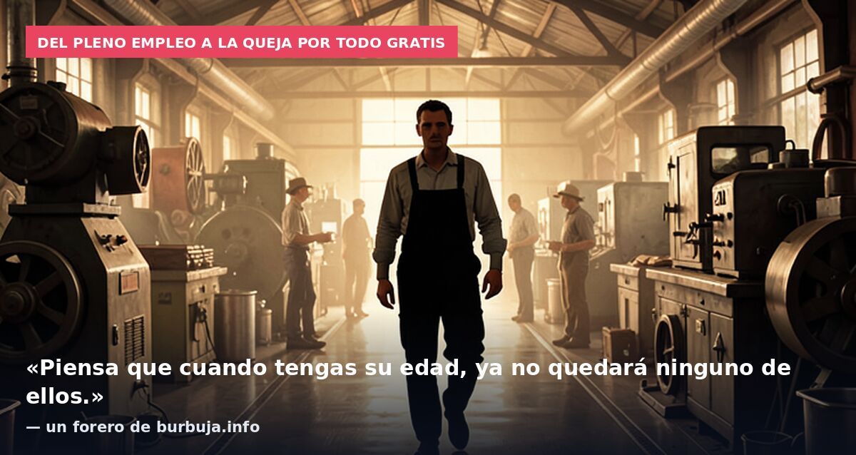 Del pleno empleo a la queja por todo gratis: «Piensa que cuando tengas su edad, ya no quedará ninguno de ellos.» — un forero de burbuja.info