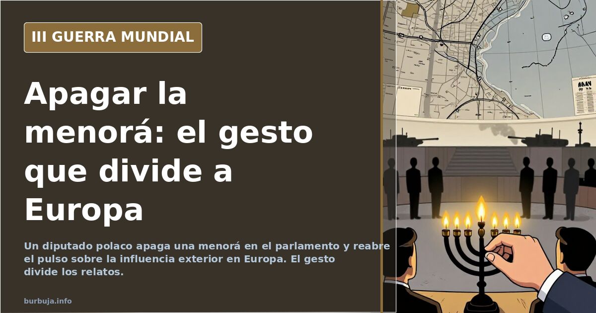 Un diputado polaco apaga una menorá en el parlamento