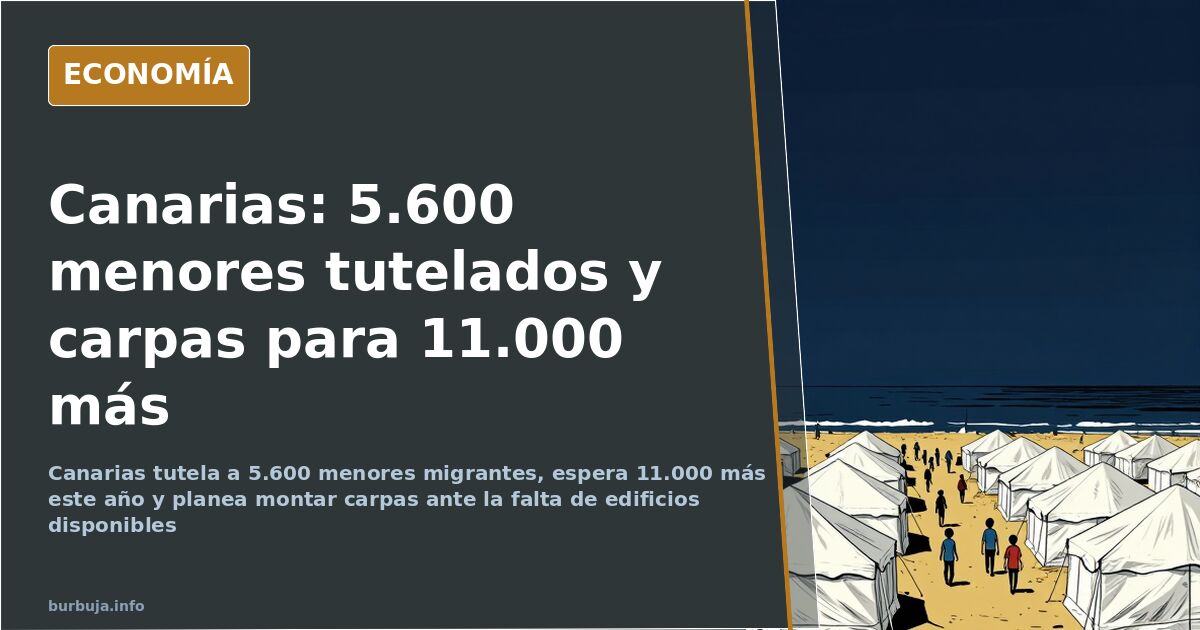 Canarias tutela a 5.600 menores migrantes y prevé carpas para 11.000 más