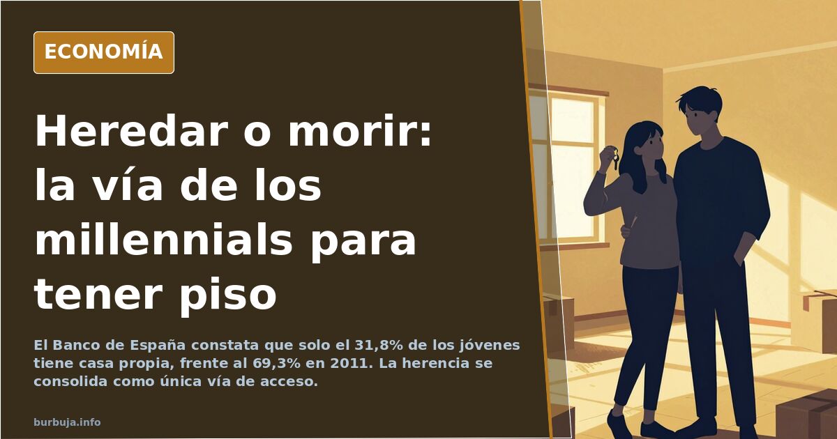 Ilustración editorial de una llave dorada sobre un edificio de viviendas en tonos azul marino y dorado