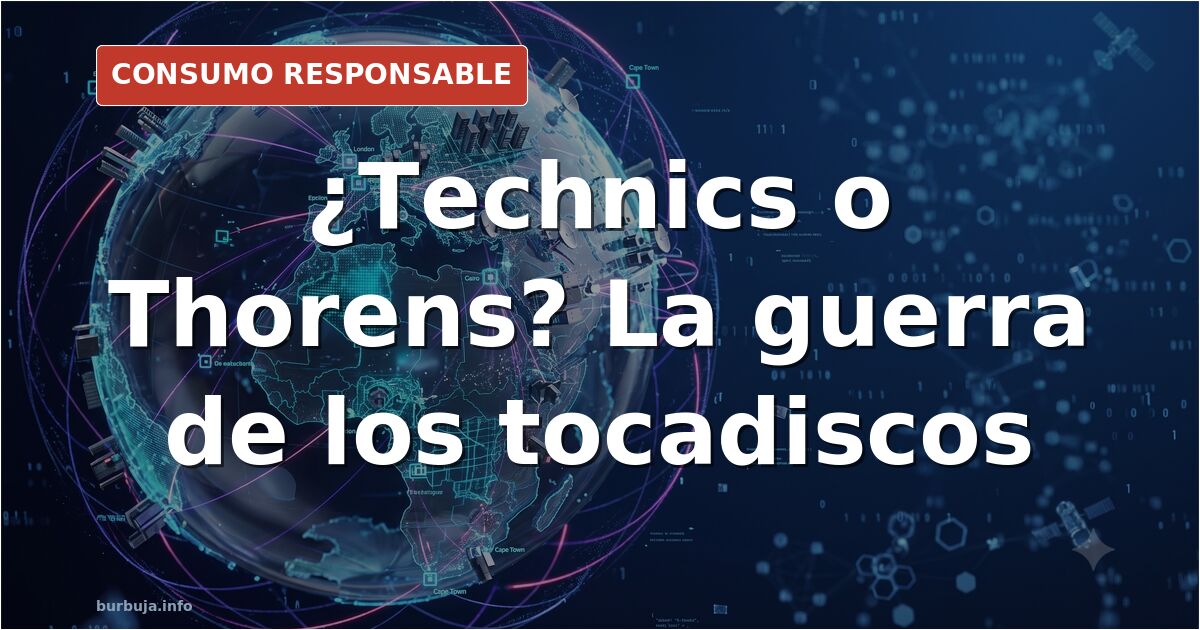 Tocadiscos Technics SL-1200 con aguja sobre un vinilo girando en una sala de escucha doméstica