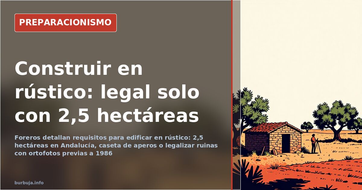 Suelo rústico: foreros detallan requisitos para edificar
