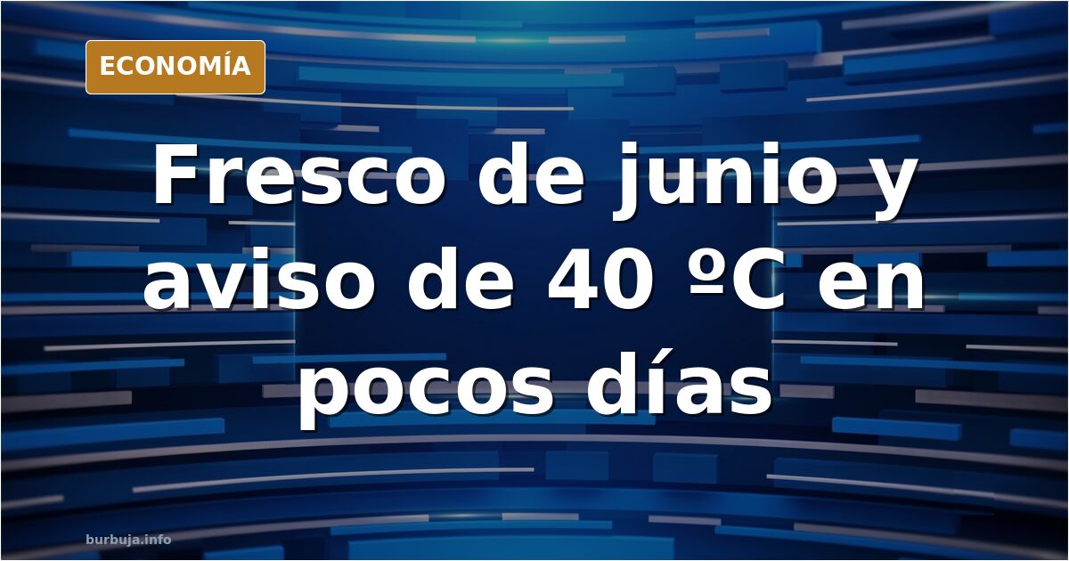 Termómetro exterior marcando temperatura fresca de junio junto a nubes y lluvia sobre una calle