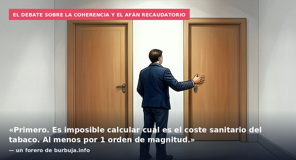 El debate sobre la coherencia y el afán recaudatorio: «Primero. Es imposible calcular cual es el coste sanitario del tabaco. Al menos por 1 orden de magnitud.» — un forero de burbuja.info