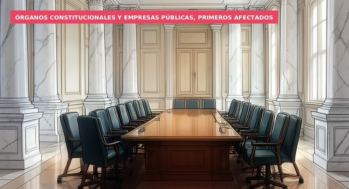 Órganos constitucionales y empresas públicas, primeros afectados