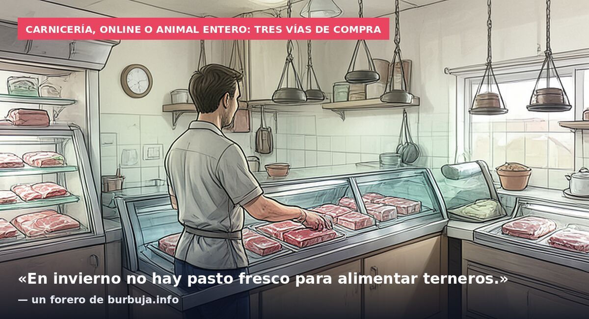 Carnicería, online o animal entero: tres vías de compra: «En invierno no hay pasto fresco para alimentar terneros.» — un forero de burbuja.info
