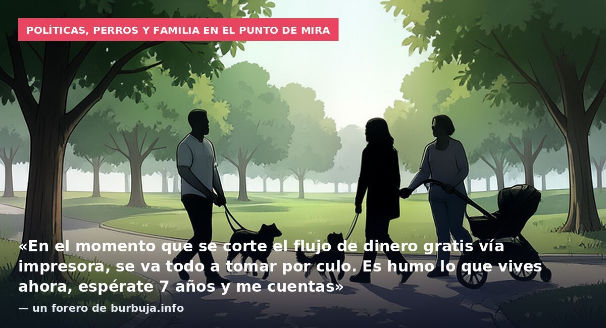 Políticas, perros y familia en el punto de mira: «En el momento que se corte el flujo de dinero gratis vía impresora, se va todo a tomar por culo. Es humo lo que vives ahora, espérate 7 años y me cuentas» — un forero de burbuja.info