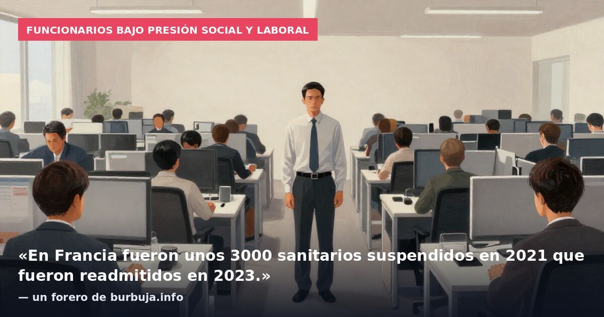 Funcionarios bajo presión social y laboral: «En Francia fueron unos 3000 sanitarios suspendidos en 2021 que fueron readmitidos en 2023.» — un forero de burbuja.info