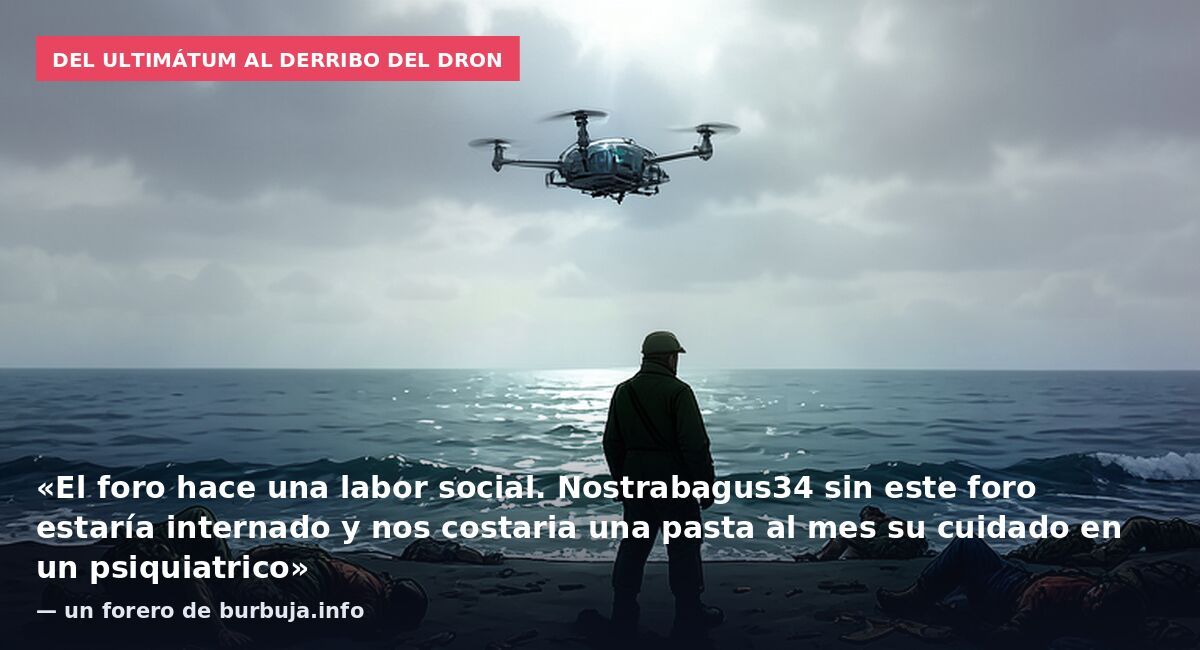 Del ultimátum al derribo del dron: «El foro hace una labor social. Nostrabagus34 sin este foro estaría internado y nos costaria una pasta al mes su cuidado en un psiquiatrico» — un forero de burbuja.info