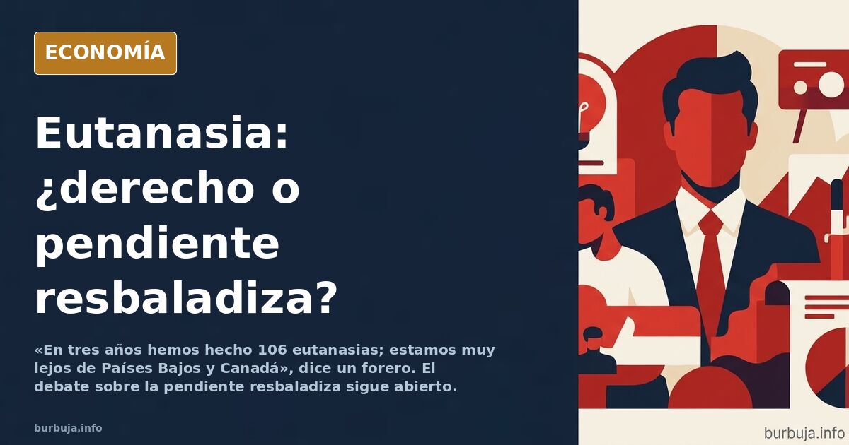 Ilustración editorial sobre la eutanasia y el debate ético en España