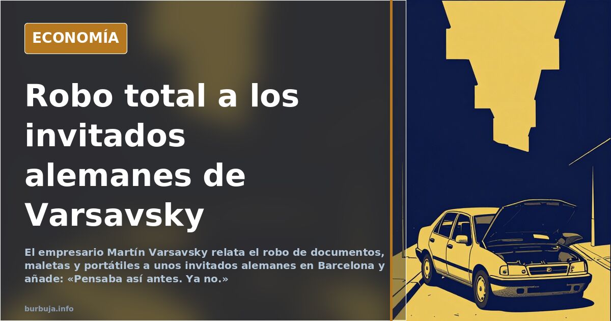 Coche aparcado en una calle de Barcelona con el equipaje desaparecido tras un robo con maletas y portátiles sustraídos
