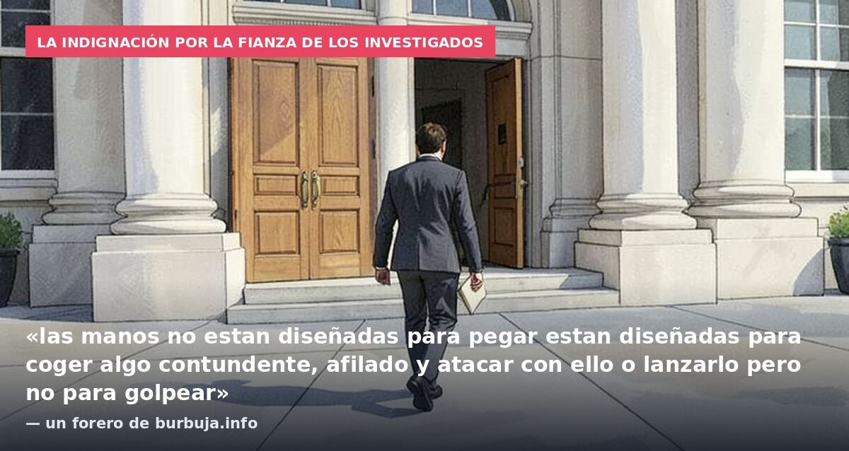 La indignación por la fianza de los investigados: «las manos no estan diseñadas para pegar estan diseñadas para coger algo contundente, afilado y atacar con ello o lanzarlo pero no para golpear» — un forero de burbuja.info