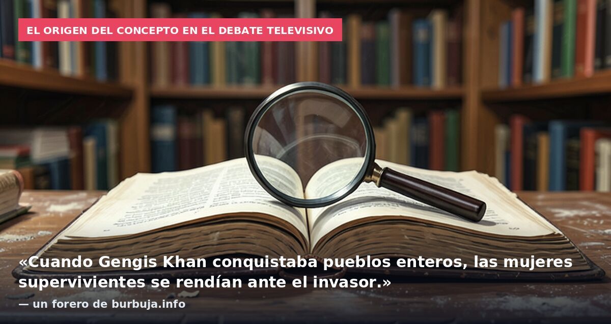 El origen del concepto en el debate televisivo: «Cuando Gengis Khan conquistaba pueblos enteros, las mujeres supervivientes se rendían ante el invasor.» — un forero de burbuja.info