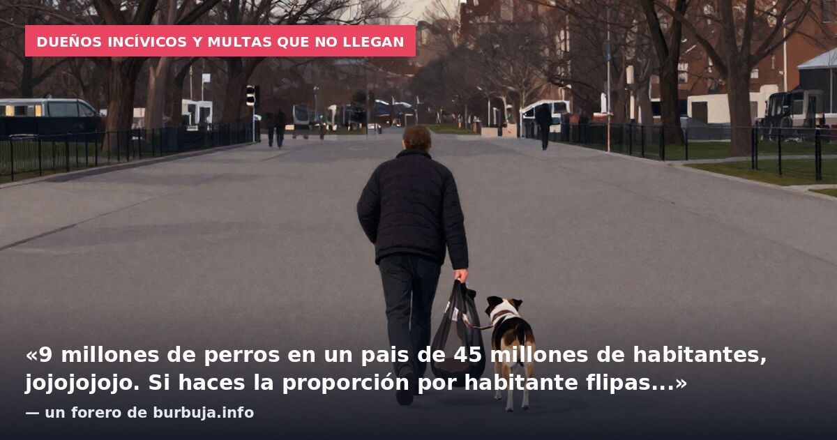 Dueños incívicos y multas que no llegan: «9 millones de perros en un pais de 45 millones de habitantes, jojojojojo. Si haces la proporción por habitante flipas...» — un forero de burbuja.info