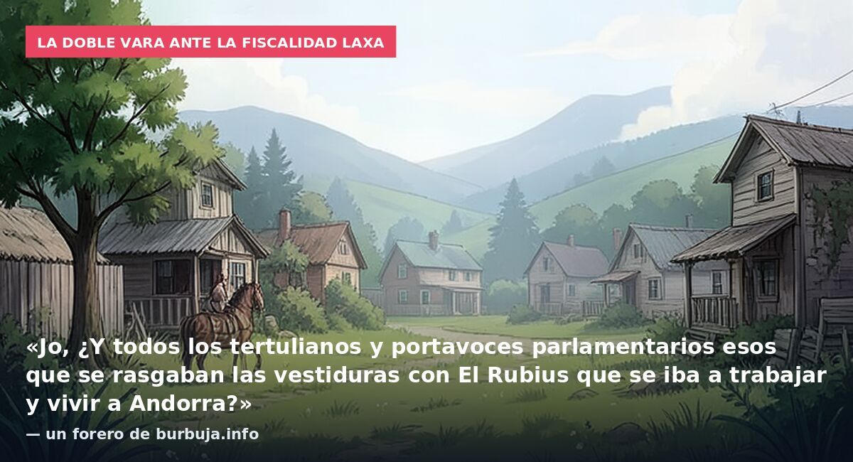 La doble vara ante la fiscalidad laxa: «Jo, ¿Y todos los tertulianos y portavoces parlamentarios esos que se rasgaban las vestiduras con El Rubius que se iba a trabajar y vivir a Andorra?» — un forero de burbuja.info