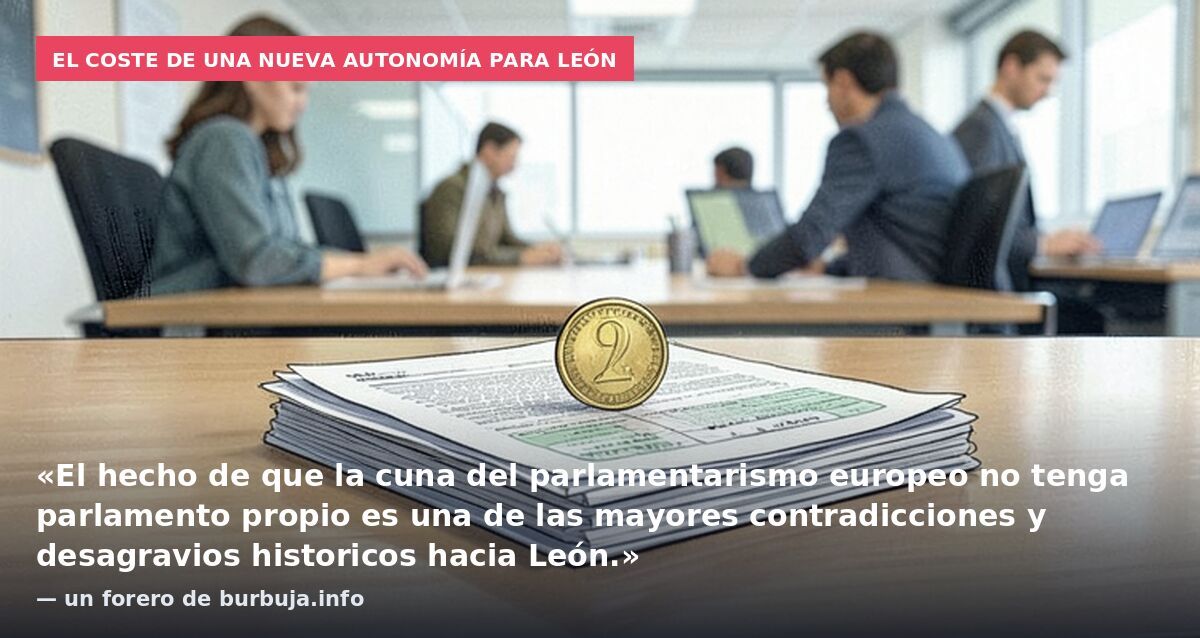 El coste de una nueva autonomía para León: «El hecho de que la cuna del parlamentarismo europeo no tenga parlamento propio es una de las mayores contradicciones y desagravios historicos hacia León.» — un forero de burbuja.info