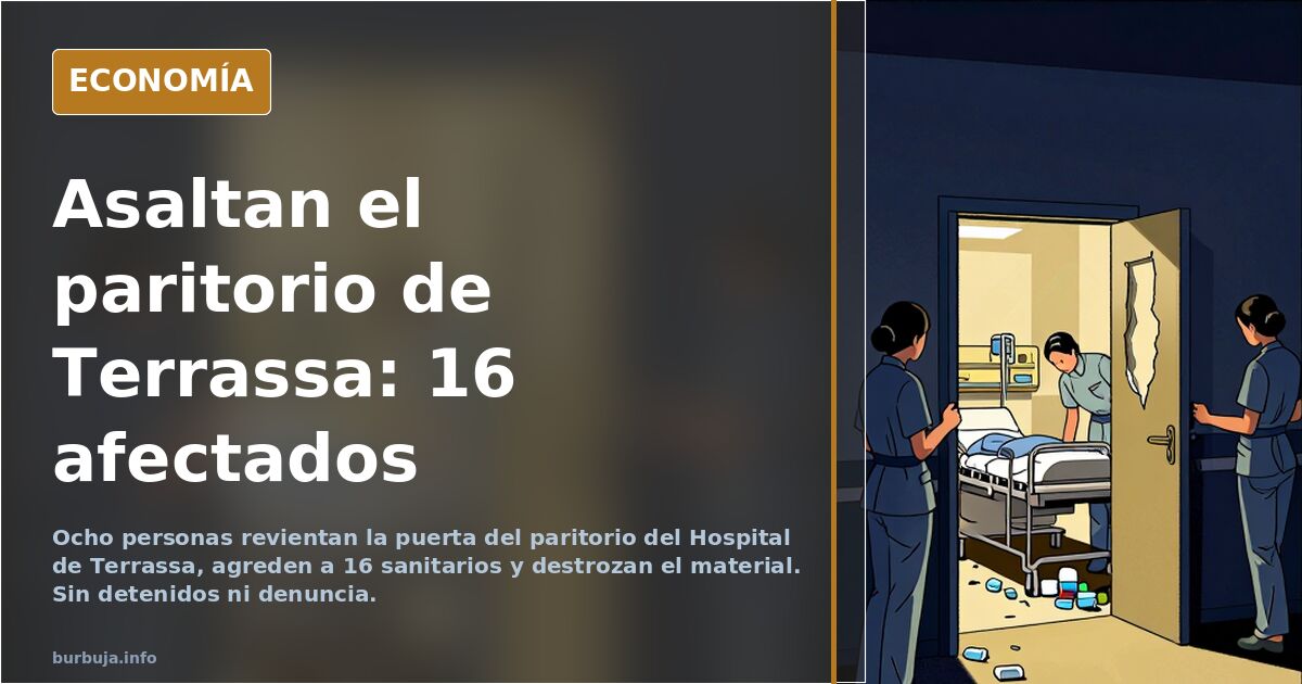 Sala de partos del Hospital de Terrassa con material médico destrozado tras el asalto al paritorio