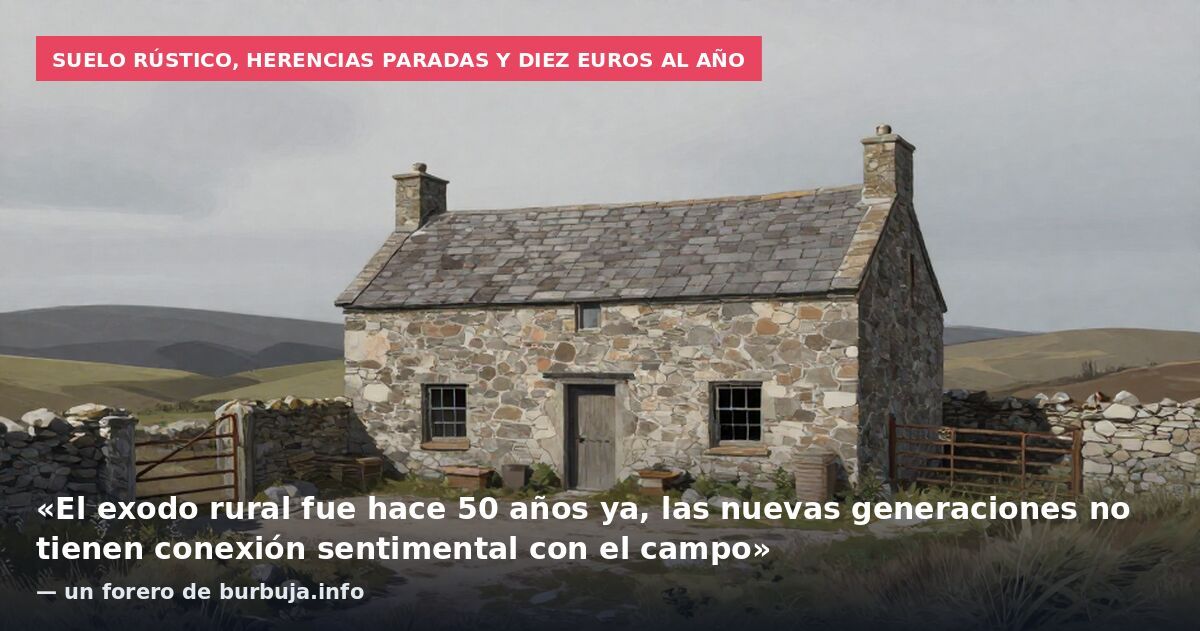 Suelo rústico, herencias paradas y diez euros al año: «El exodo rural fue hace 50 años ya, las nuevas generaciones no tienen conexión sentimental con el campo» — un forero de burbuja.info