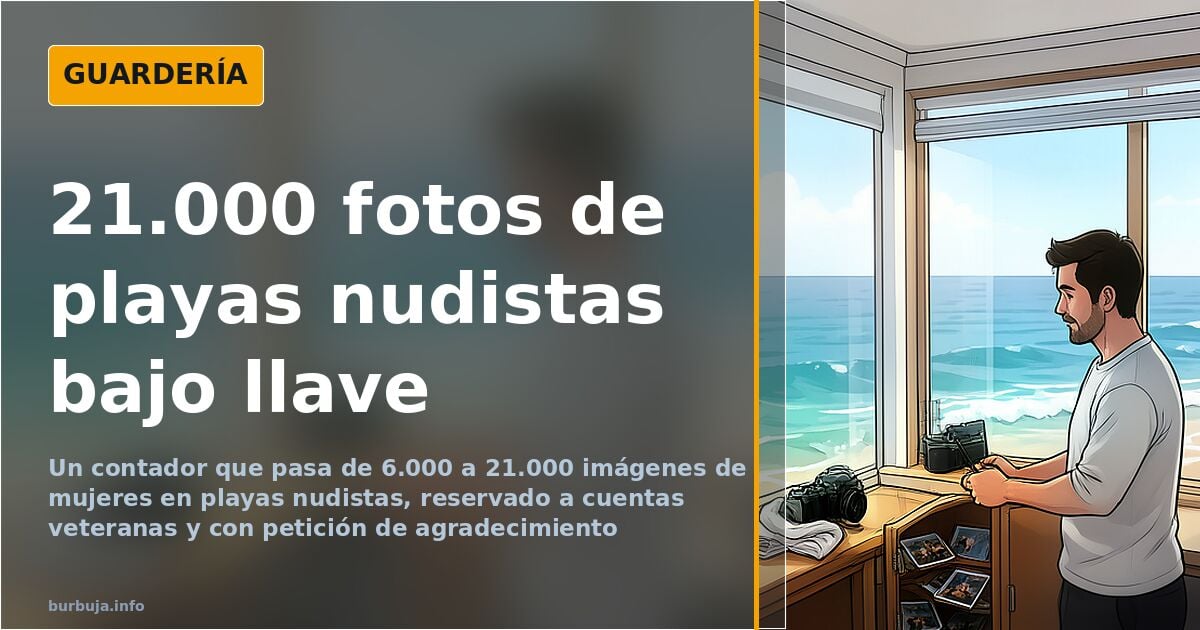 Contador digital que sube de 6.000 a 21.000 fotos de playas nudistas en una recopilación de acceso restringido