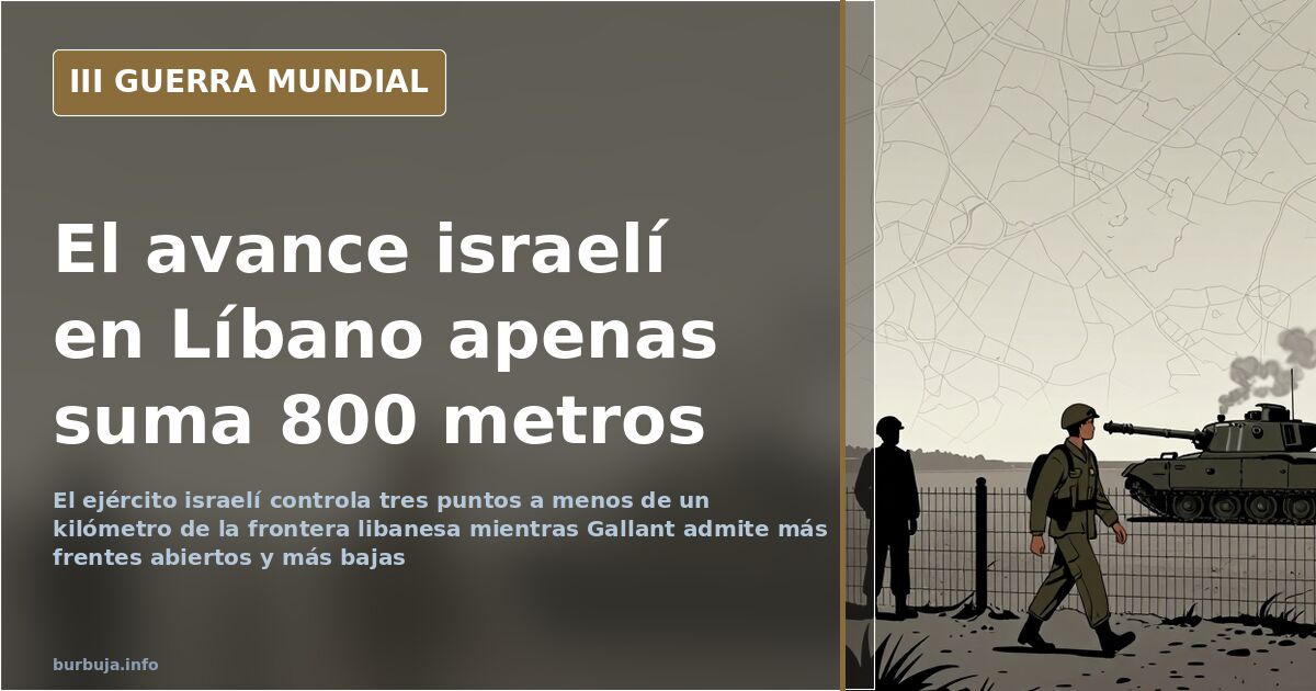 Israel controla 800 metros en Líbano tras su invasión terrestre