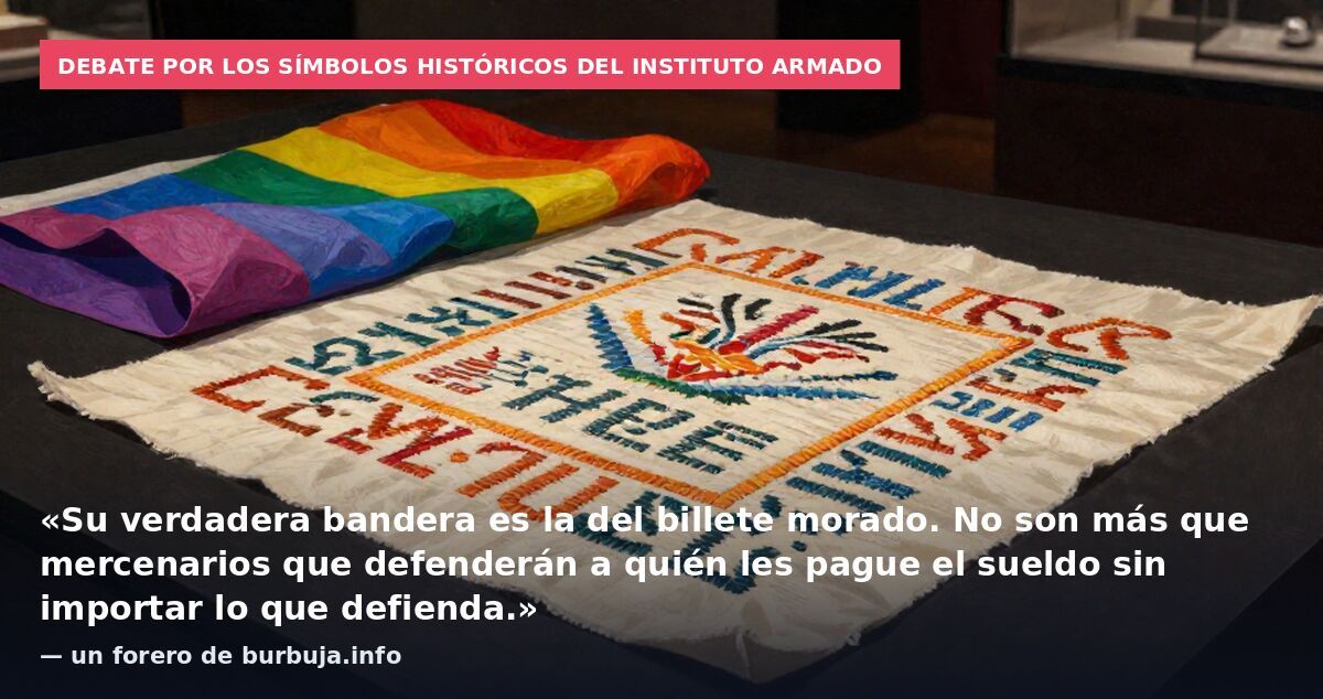 Debate por los símbolos históricos del instituto armado: «Su verdadera bandera es la del billete morado. No son más que mercenarios que defenderán a quién les pague el sueldo sin importar lo que defienda.» — un forero de burbuja.info